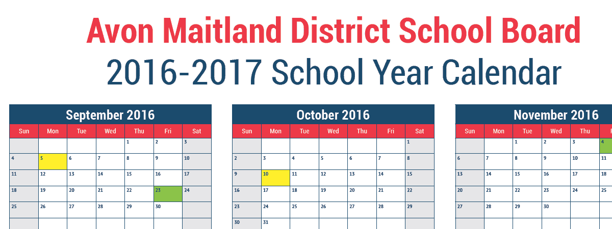 School Year Calendar for 2016-2017 - Avon Maitland District School Board